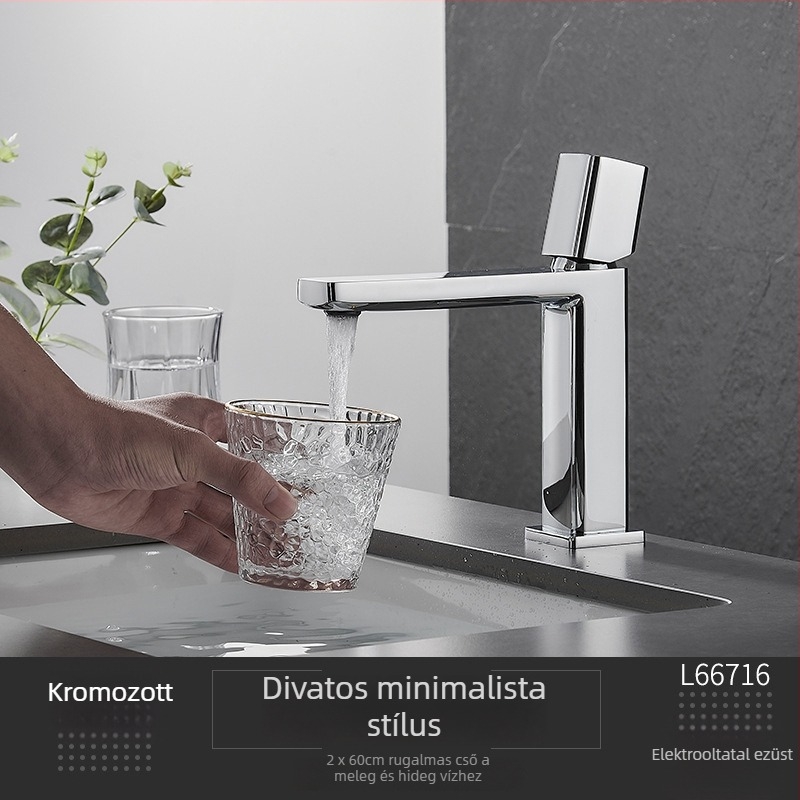 Réz mosdókeverő, asztali felszerelésű, kerámiás cartridge szeleppel, egykaros, 0-99°C, 0,8 MPa