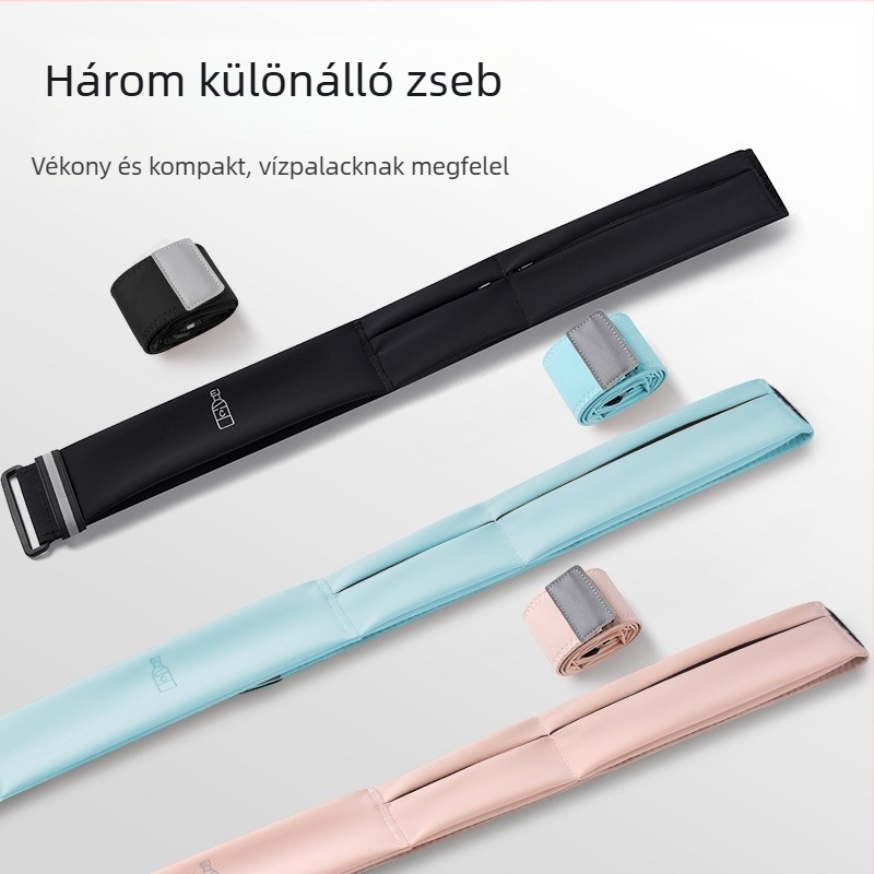 Futó derékpánt telefontartóval, nejlonból, vízálló, terheléscsökkentő, kompakt tárolás