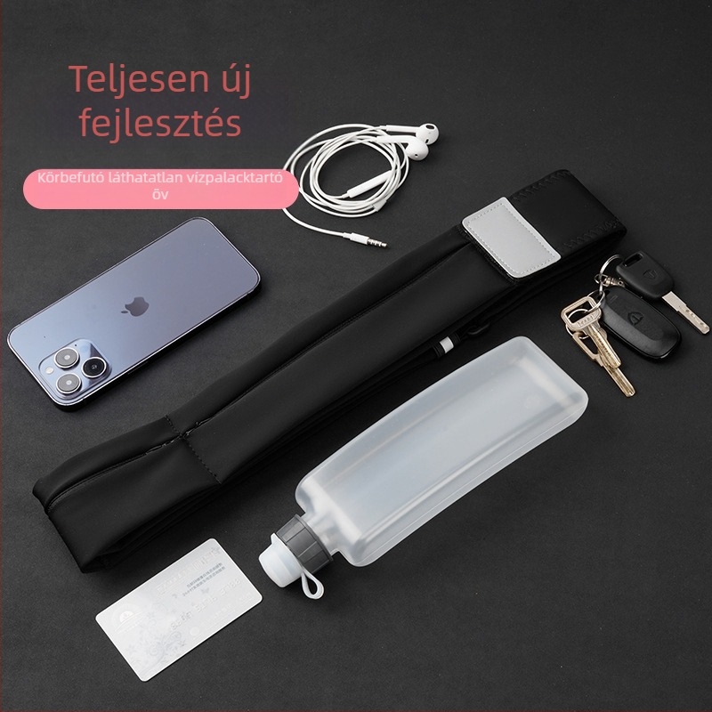 Futó derékpánt telefontartóval, nejlonból, vízálló, terheléscsökkentő, kompakt tárolás