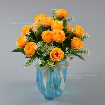 Yu Chen selyem rózsa csokor — mesterséges rózsák, stilizált szárak injekciós öntéssel