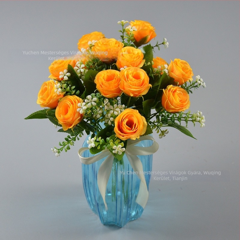 Yu Chen selyem rózsa csokor — mesterséges rózsák, stilizált szárak injekciós öntéssel