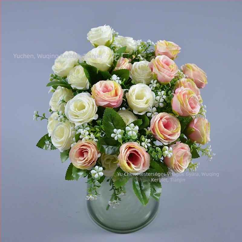 Yu Chen selyem rózsa csokor — mesterséges rózsák, stilizált szárak injekciós öntéssel