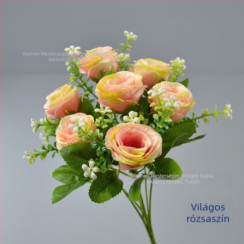 Yu Chen selyem rózsa csokor — mesterséges rózsák, stilizált szárak injekciós öntéssel