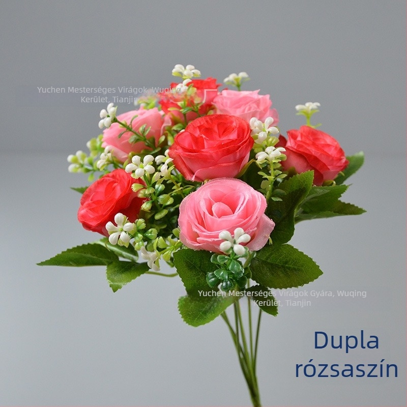 Yu Chen selyem rózsa csokor — mesterséges rózsák, stilizált szárak injekciós öntéssel