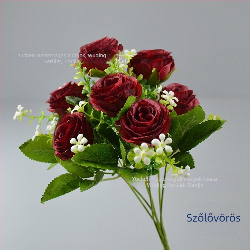 Yu Chen selyem rózsa csokor — mesterséges rózsák, stilizált szárak injekciós öntéssel