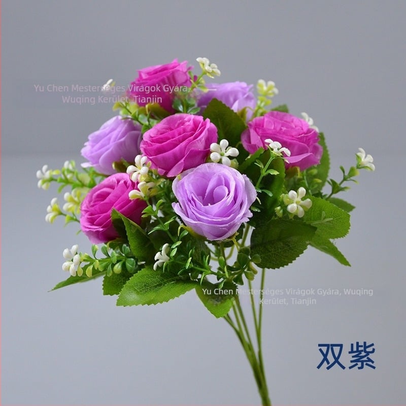 Yu Chen selyem rózsa csokor — mesterséges rózsák, stilizált szárak injekciós öntéssel
