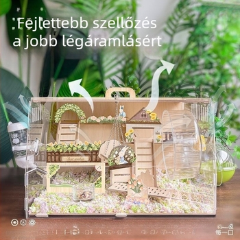 Fából készült hörcsögketrec, sajt alakú, beltéri használatra, minimalist stílus, szórakoztatás