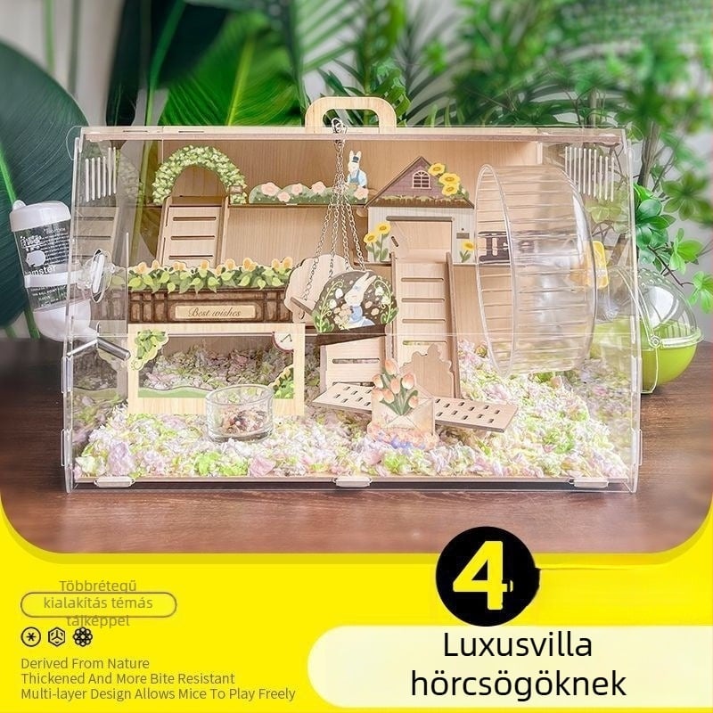 Fából készült hörcsögketrec, sajt alakú, beltéri használatra, minimalist stílus, szórakoztatás