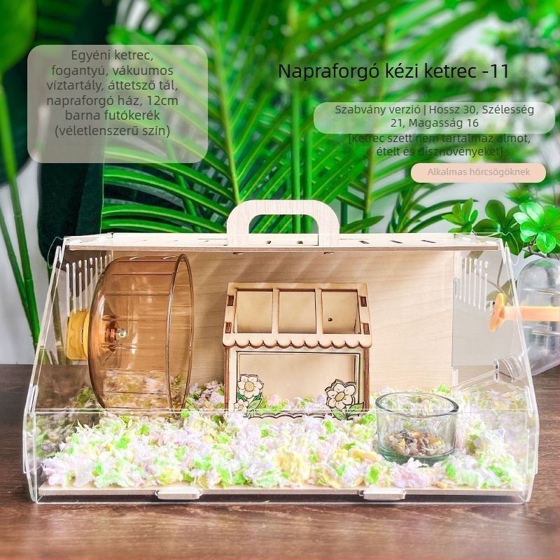 Fából készült hörcsögketrec, sajt alakú, beltéri használatra, minimalist stílus, szórakoztatás