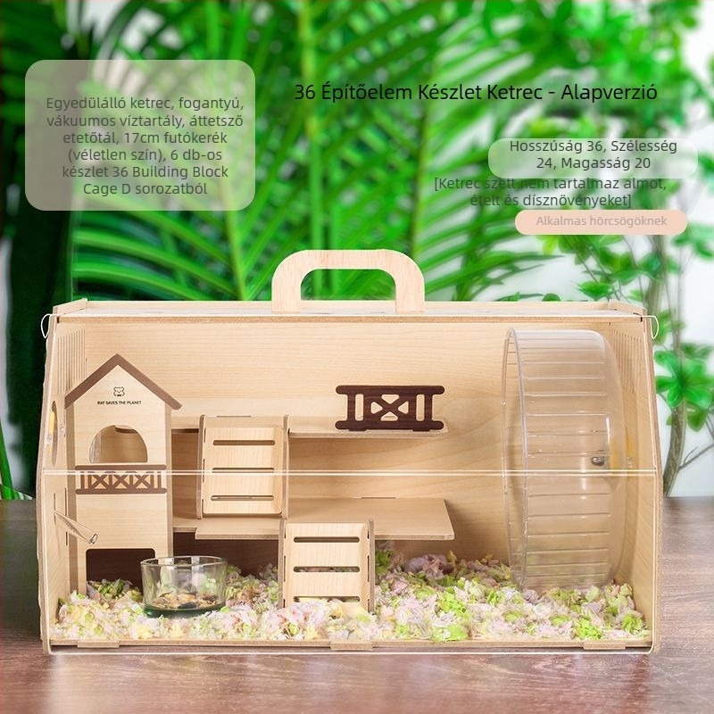 Fából készült hörcsögketrec, sajt alakú, beltéri használatra, minimalist stílus, szórakoztatás