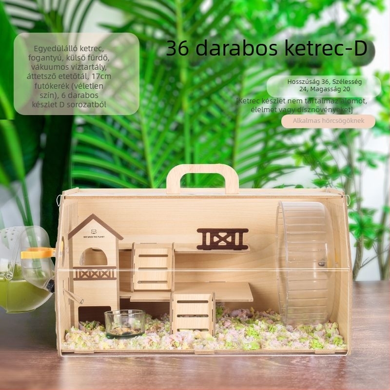 Fából készült hörcsögketrec, sajt alakú, beltéri használatra, minimalist stílus, szórakoztatás