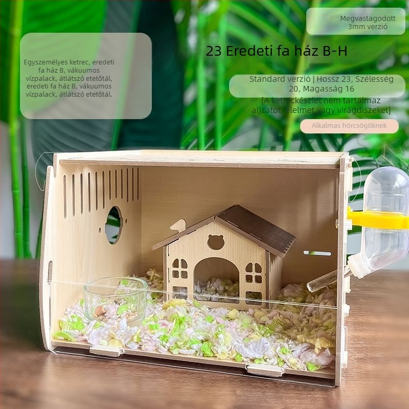 Fából készült hörcsögketrec, sajt alakú, beltéri használatra, minimalist stílus, szórakoztatás