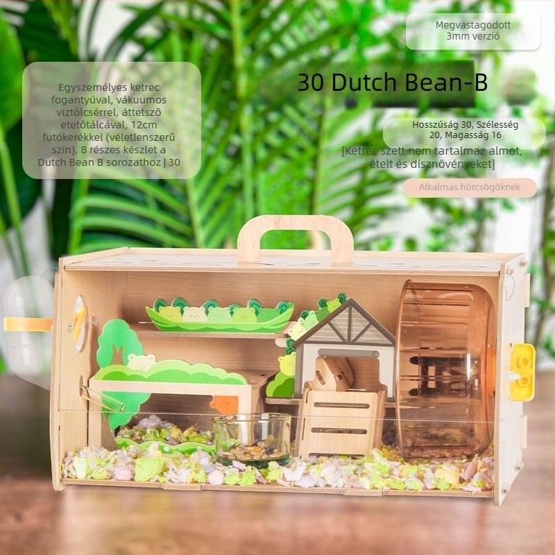 Fából készült hörcsögketrec, sajt alakú, beltéri használatra, minimalist stílus, szórakoztatás