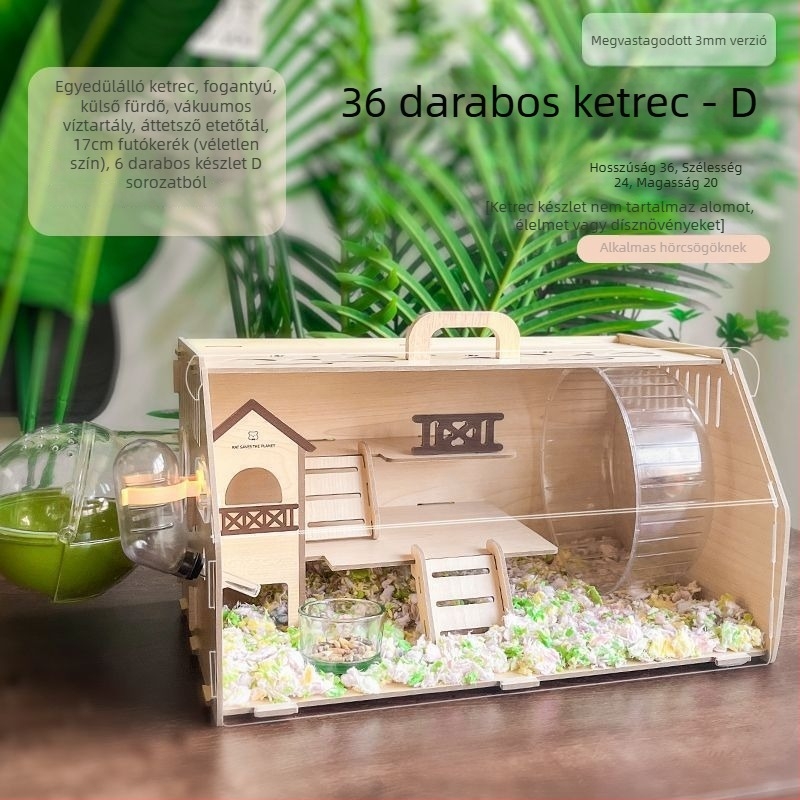 Fából készült hörcsögketrec, sajt alakú, beltéri használatra, minimalist stílus, szórakoztatás