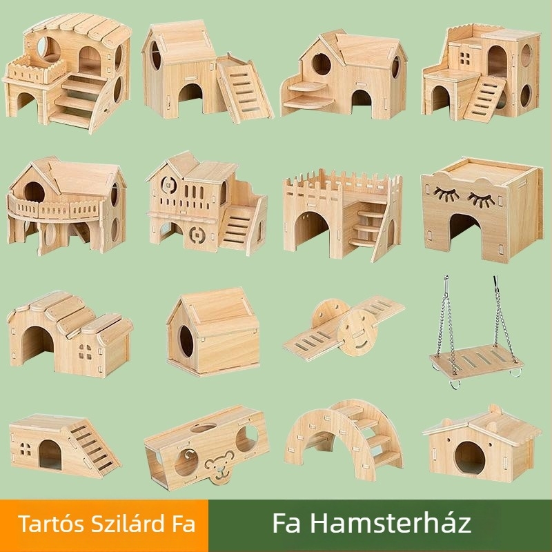 Hamsterfészek – belső kör alakú fa menedék, vízálló, karikatúra stílus (Anyag: Silk flower; Forma: Kör; Funkció: Vízálló; Stílus: Karikatúra; Alkalmazható objektum: Hamster)