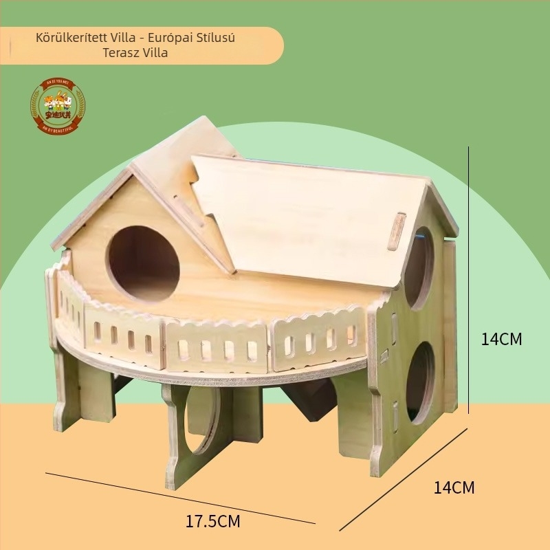 Hamsterfészek – belső kör alakú fa menedék, vízálló, karikatúra stílus (Anyag: Silk flower; Forma: Kör; Funkció: Vízálló; Stílus: Karikatúra; Alkalmazható objektum: Hamster)