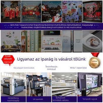 ablaküveg matricák – PVC elektrostatikus dekoratív matricák, 1 db, új kínai stílus, kereskedelmi létesítményekhez