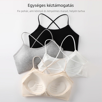 Wrap-top csőtop, 3/4 kosár, vékony formázott kosár, viszkóz anyag
