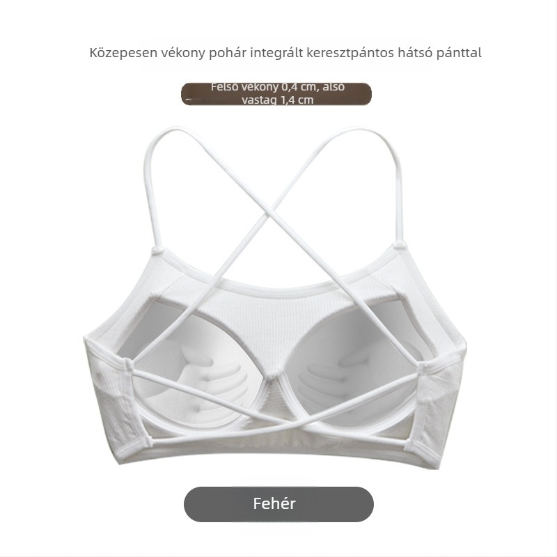 Wrap-top csőtop, 3/4 kosár, vékony formázott kosár, viszkóz anyag