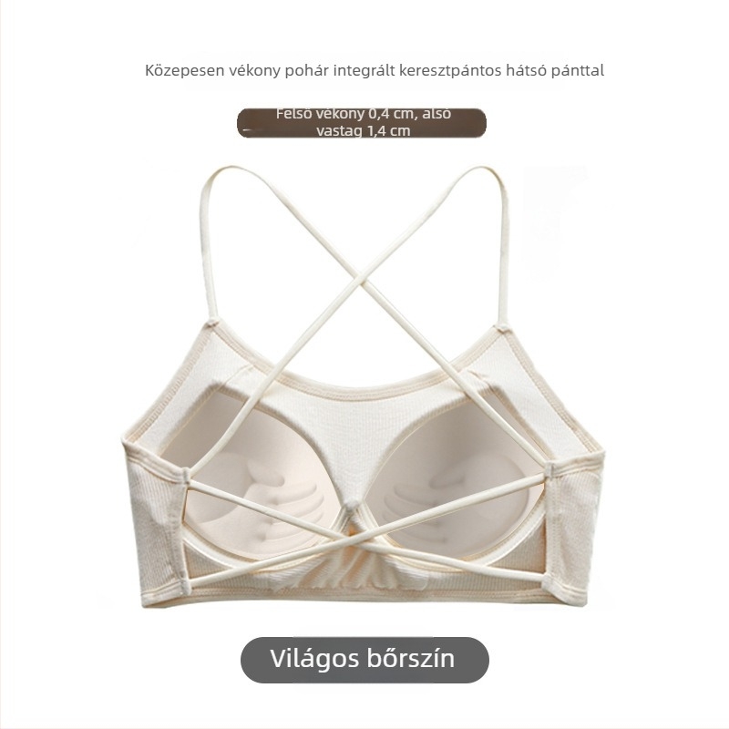 Wrap-top csőtop, 3/4 kosár, vékony formázott kosár, viszkóz anyag