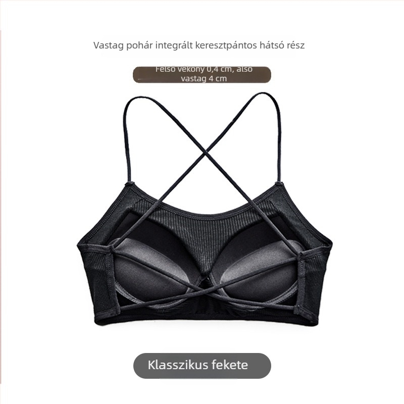 Wrap-top csőtop, 3/4 kosár, vékony formázott kosár, viszkóz anyag