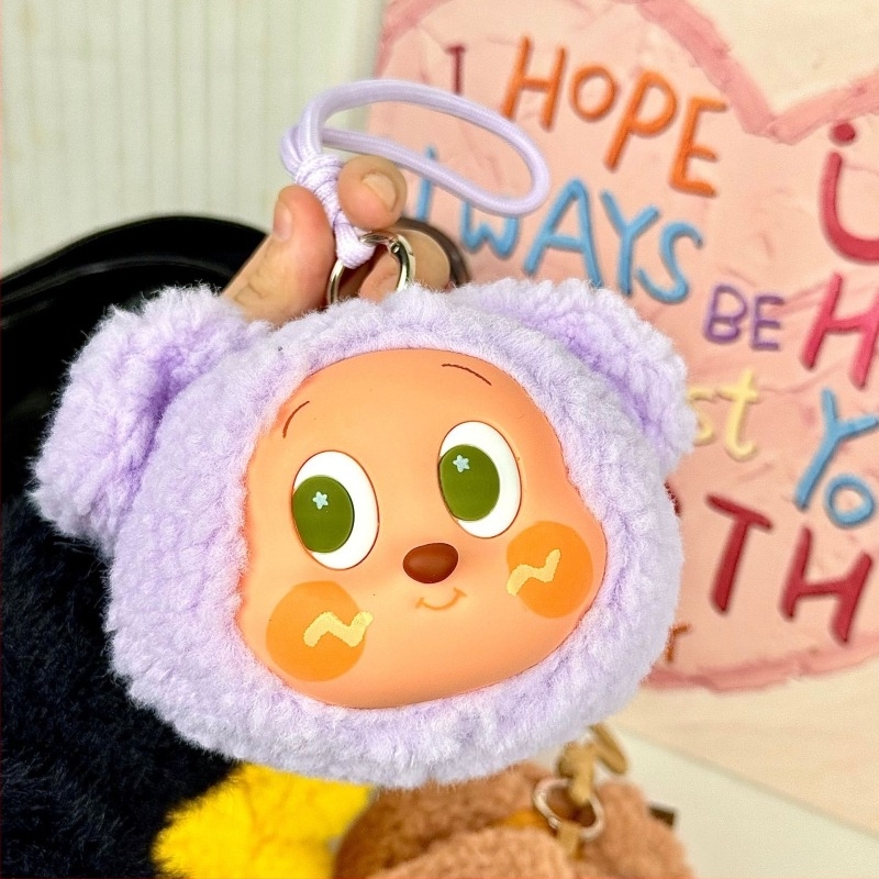 Plüss érme taska karikatúra mintával, gyerekes stílus, uniszex, tavasz 2025 megjelenés, ultra könnyű, tárolható