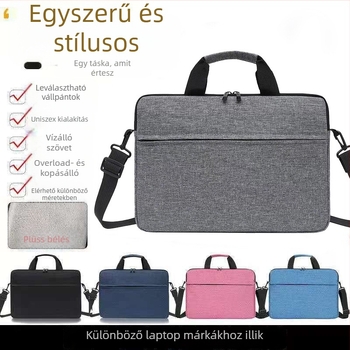 Belső laptop tok cipzárral, Oxford anyagból, vízálló és kopásálló, számítógép zsebbel