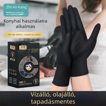 Jiankang Egyszer használatos nitril kesztyűk, vastagított kivitel, élelmiszer-biztonsági osztály, víz- és olajálló, mosogatáshoz, háztartási és ipari felhasználás