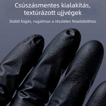 Jiankang Egyszer használatos nitril kesztyűk, vastagított kivitel, élelmiszer-biztonsági osztály, víz- és olajálló, mosogatáshoz, háztartási és ipari felhasználás