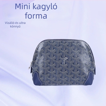 Természetes bőrből készült kozmetikai táska cipzárral, vászon bélés, vízálló és multifunkcionális, mindennapi használatra
