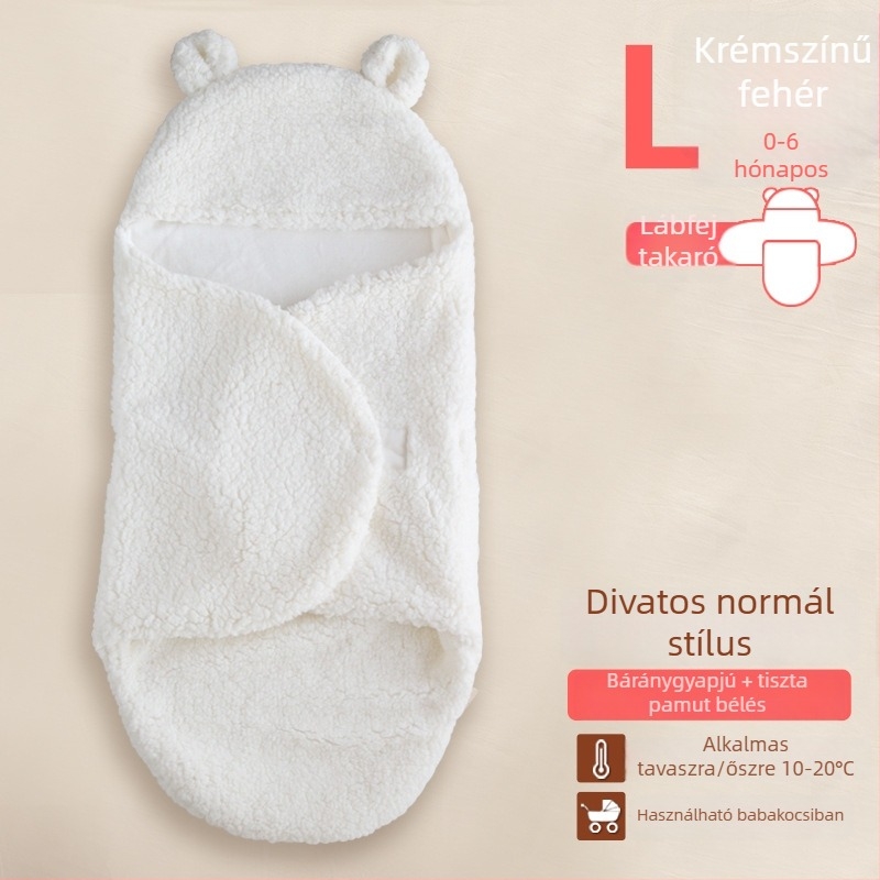 Újszülött baba ölelős plüss takaró polár fleece-ből, pamut töltettel