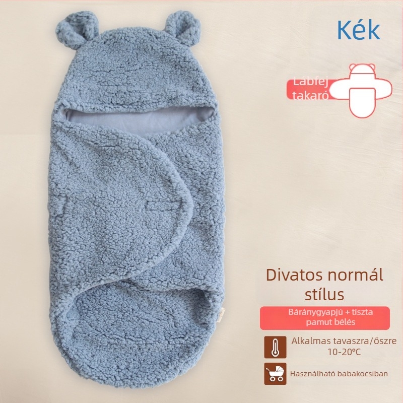 Újszülött baba ölelős plüss takaró polár fleece-ből, pamut töltettel