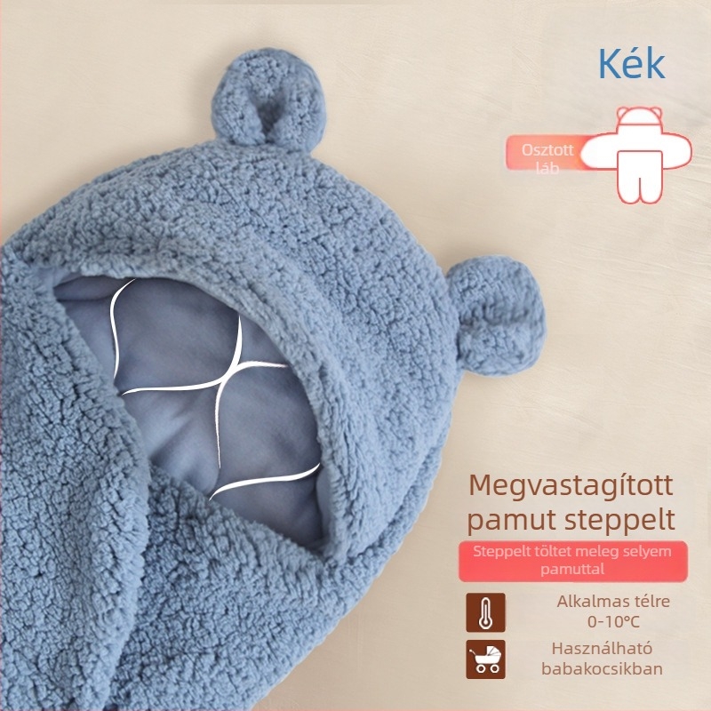 Újszülött baba ölelős plüss takaró polár fleece-ből, pamut töltettel