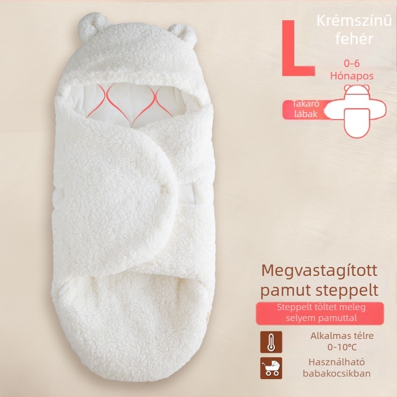 Újszülött baba ölelős plüss takaró polár fleece-ből, pamut töltettel
