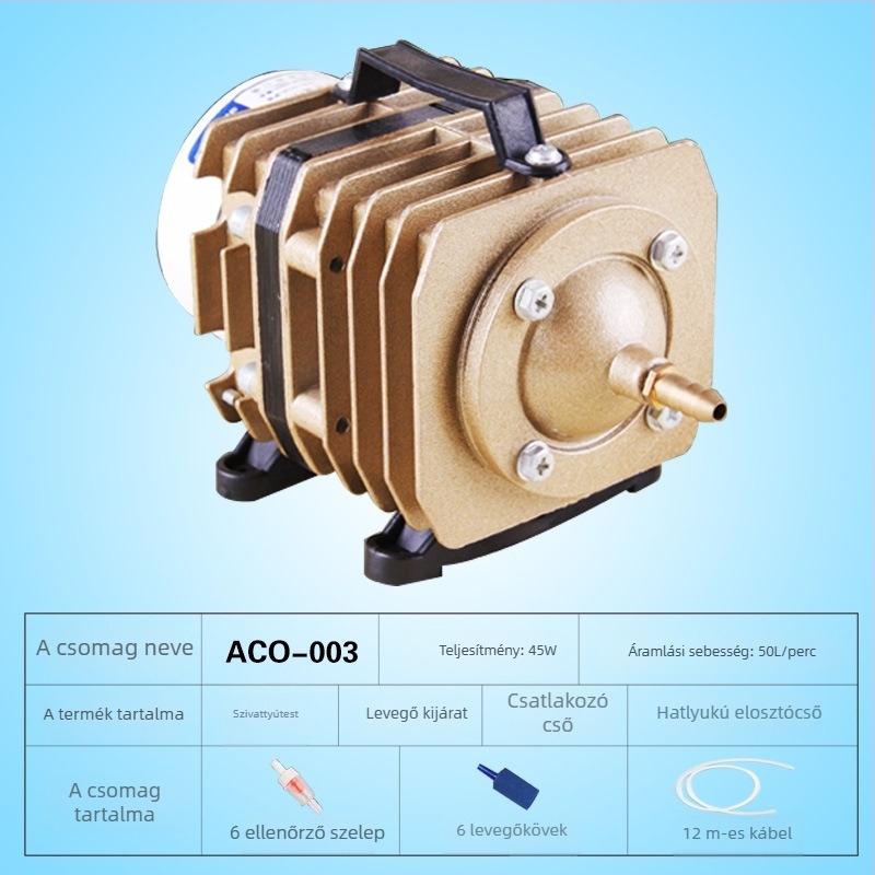 Sensen elektromágneses levegőpumpa tó- és halgazdálkodáshoz — Márka SUNSUN/Sensen; Súly: 5; Zajszint: 50 dB; Hálózati áramú működtetés: AC