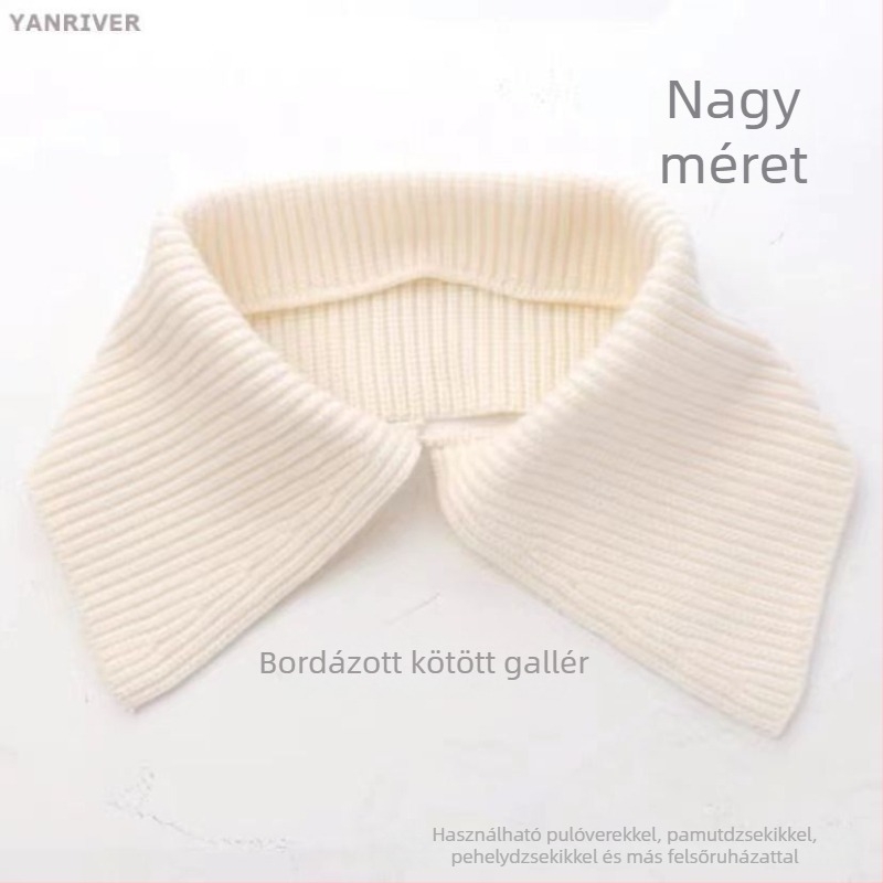 Gyerekeknek készült őszi-téli kötött bordázott műszőrme gallér, szennyeződés elleni védelem, uniszex kiegészítő
