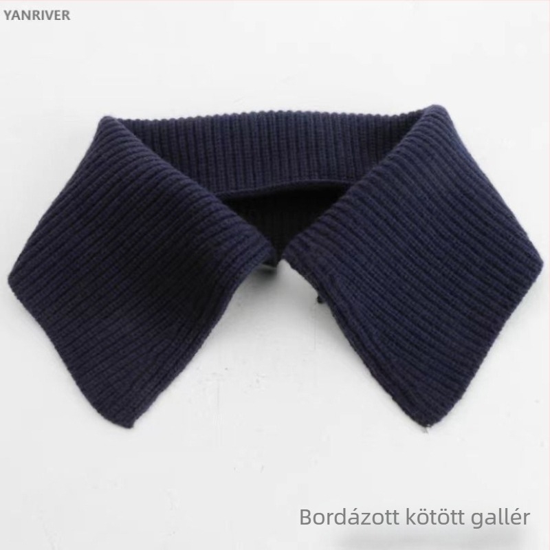 Gyerekeknek készült őszi-téli kötött bordázott műszőrme gallér, szennyeződés elleni védelem, uniszex kiegészítő
