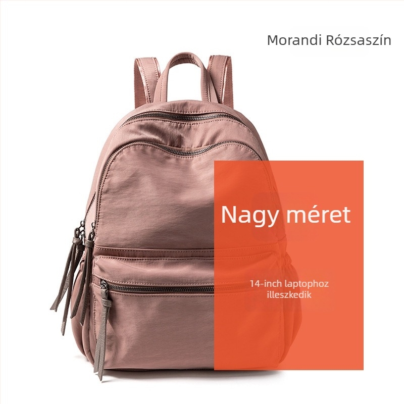 Női hátizsák — Városi egyszerűség, Oxford-anyag, cipzárral nyíló, belső zsebek: cipzáras zseb, telefonzseb, dokumentumzseb; vízálló