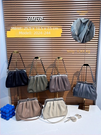Koreai stílusú válltáska PU bőrből, kagyló alakú, cipzáras zárás, egyetlen pánt