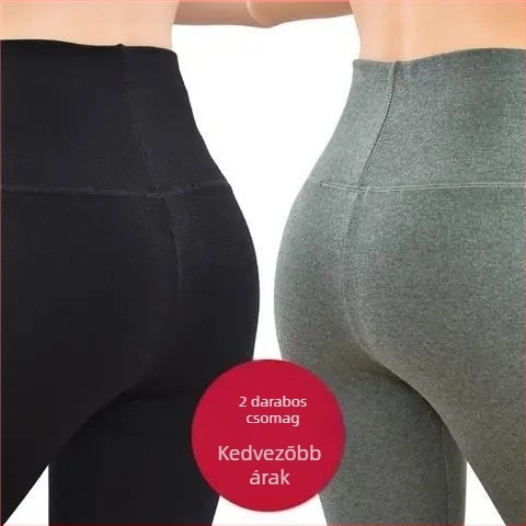 Női kétoldalas velúr fűtött nadrág, hosszú, magas derék, 90-95% poliészter