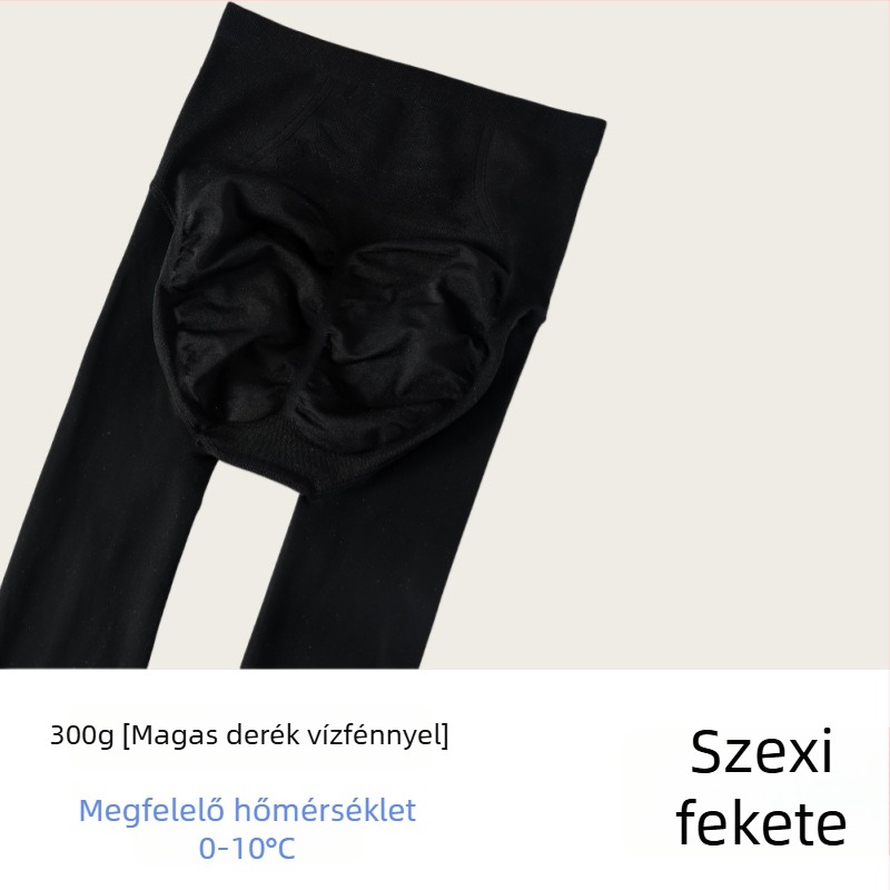 Női pluszméretű, fényes, fleece-lével bélelt, vastag harisnya, nude színben, magas derék, fenékemelés, deréktartás, téli meleg viselet