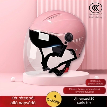Rali sisak elektromos járművekhez, kettős plexivel, ABS+PC, TCO99 tanúsítvány, nyári használat