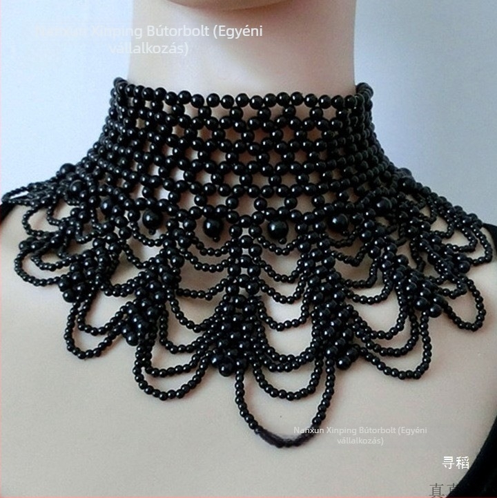 Kézzel szőtt üreges gallér gyöngyökkel, gyerekeknek, 2025 tavasz