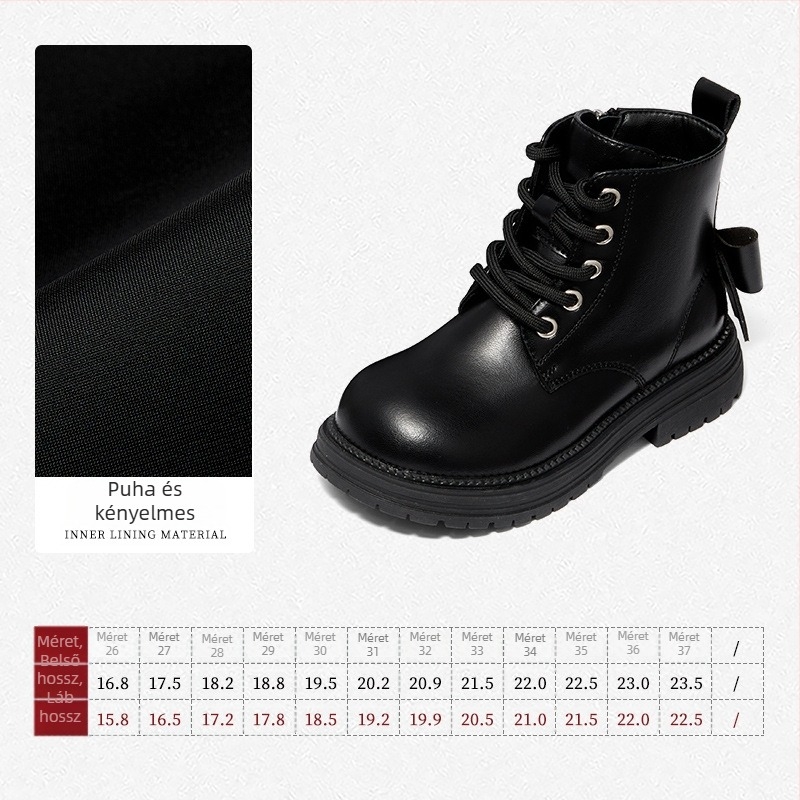 Lányos bokacipő – könnyű és meleg, felsőrész szintetikus bőr, PU belső talp, gumírozott talp, oldalsó cipzár