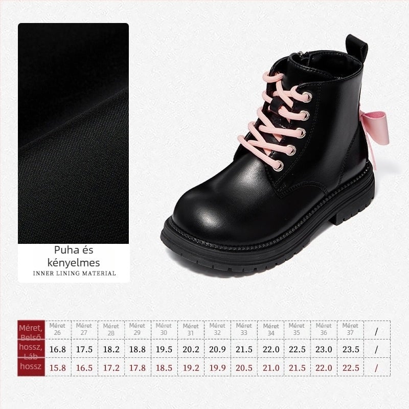 Lányos bokacipő – könnyű és meleg, felsőrész szintetikus bőr, PU belső talp, gumírozott talp, oldalsó cipzár
