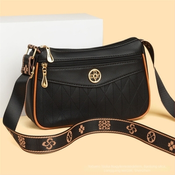 Euroda Női crossbody táska, puha PU bőr, horizontális négyzet alakú forma, cipzáras zárás, belső zsebek