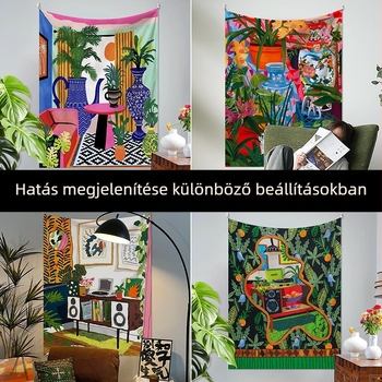 Len gobelin modern egyszerű stílusban, digitális hőtranszfer nyomtatás, téglalap alakú, testreszabható a nappaliba és a hálószobába