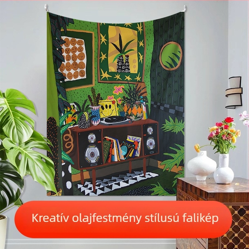 Len gobelin modern egyszerű stílusban, digitális hőtranszfer nyomtatás, téglalap alakú, testreszabható a nappaliba és a hálószobába