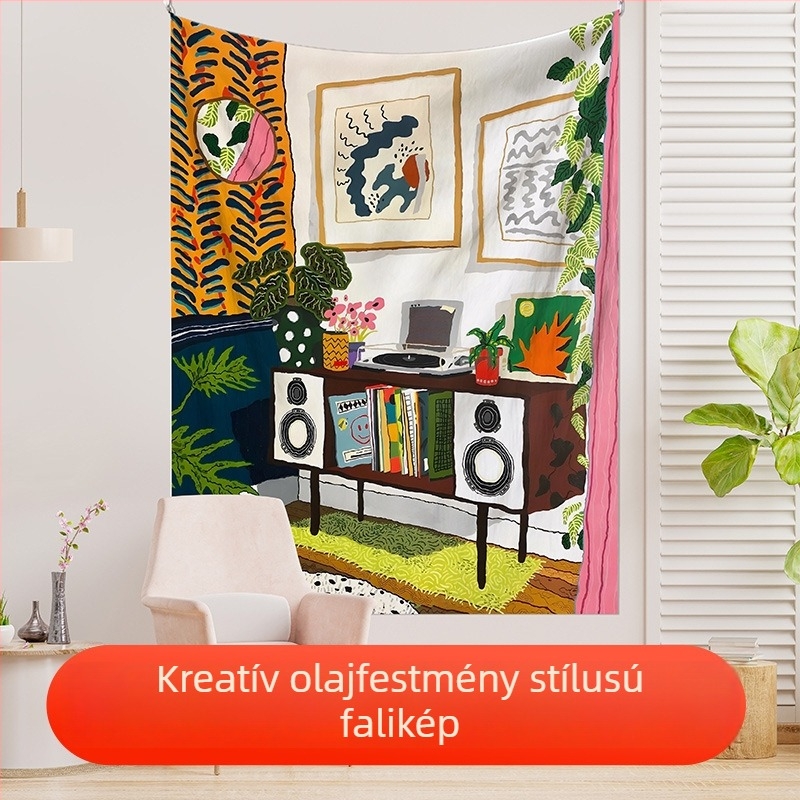 Len gobelin modern egyszerű stílusban, digitális hőtranszfer nyomtatás, téglalap alakú, testreszabható a nappaliba és a hálószobába