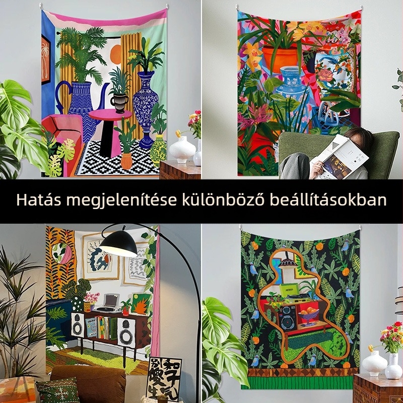 Len gobelin modern egyszerű stílusban, digitális hőtranszfer nyomtatás, téglalap alakú, testreszabható a nappaliba és a hálószobába